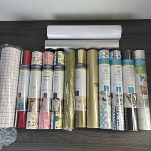 Large Cricut Vinyl Iron-On Transfer Tape Craft Lot Premium HTV Rolls Samplers